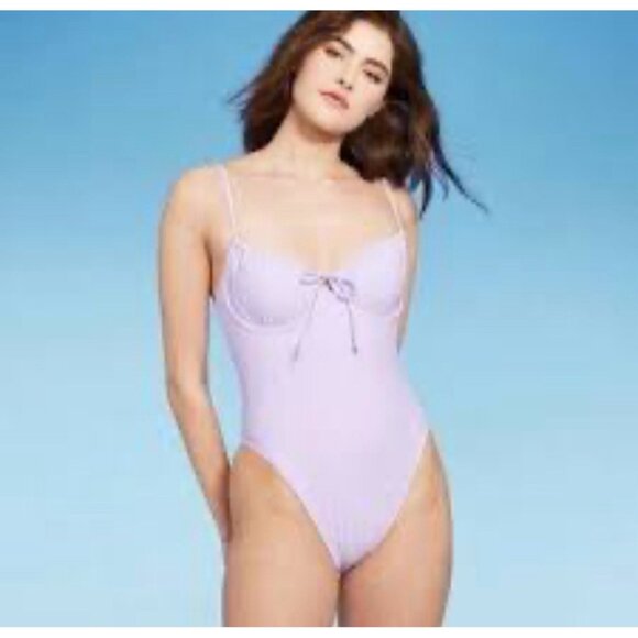 New Wild Fable Swimsuit One Piece Women's Small 4 / 6 Purple Underwire 046 - Picture 1 of 6